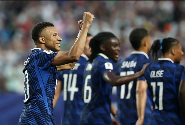 Kylian Mbappe scored either side of the delay